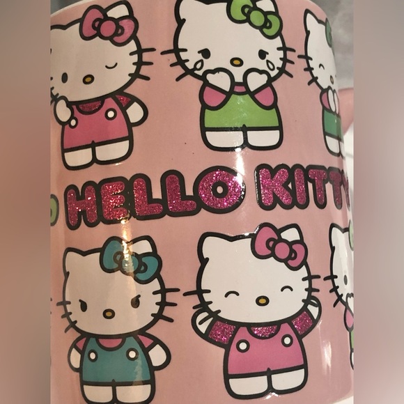 Hello Kitty Pink glitter hello kitty monogram coffee mug cup new - Picture 10 of 16
